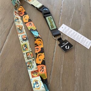 Reversible Disney world Happy Halloween Mickey PumpkinLanyard - Black and Orange